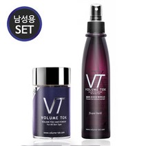 볼륨톡 천연 흑채 남성용 탈모커버 스프레이 세트 (남성 본품+미스트), 갈색+헤어미스트, 1세트