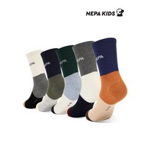 네파 키즈 아동용 양말 컬러블럭 장목 5족 세트