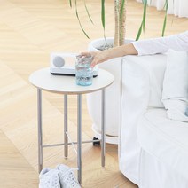 솜시 아이언원형 HPL 소파 사이드테이블 3color, 크림