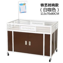 마트용 행사 매대 백화점 행사 판촉 의류 진열대 선반 랙 진열장 가판대, 화이트 브라운