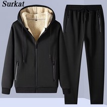 Surkat 포근했어 기모 남성 트레이닝복 세트 겨울 남자운동복 상하 세트