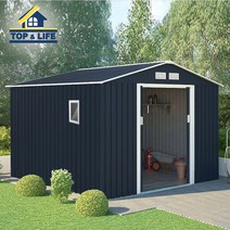 (탑앤라이프 GRAND - XL 콜드그레이) 조립식창고/야외창고/이동식창고/농막/전원주택창고/옥상창고/정원창고/조립창고/대형사이즈, [고강도 플라스틱 데크]제외, [LED동작감지센서등]제외