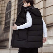 박사이즈 남자 사무실조 캐주얼 직장인조끼대학생 코디 베스트 검정 패딩 직장인오피스룩 겨울조끼 롱조끼