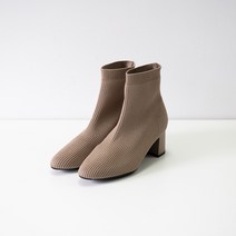 르본디 앵클삭스부츠 스판 니트 여성부츠 미들힐 5.5cm
