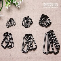 헤세드 국내제작] 블랙실버 사각링 금속장식 (4p), 블랙실버38mm