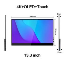 32인치 모니터 4k 15.6 인치 터치 스크린 휴대용 38402160 550 100000:1 화면 1 게임 디스플레이 노트북 전화 45, 13.3 OLED 4K 터치, 미국 플러그
