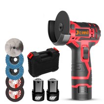 Jemi 12V 3인치 리튬 이온 각도 그라인더 미니 휴대용 절단기 연마기, 1x 배터리