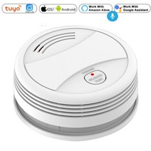 연기감지 누수감지 화재감지 소방wifi smart smoke 감지기 독립 음성 tuya fire alarm smoke sensor home security system fire, 1개