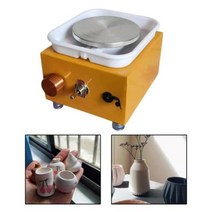 물레 전기 도자기 휠 세라믹 턴테이블 공예 DIY 클레이 성형 미니 가정용 초보자용, [02] YELLOW, Yellow