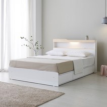 알파침대 마르스 LED 편백나무 수납 침대프레임