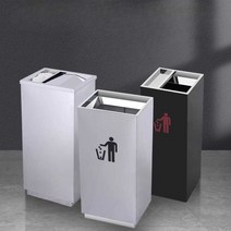 쓰레기통 실내 로비 야외 휴지통, 블랙 풀 스로우 24x24x61
