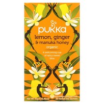 PUKKA HERBS 레몬 생강 및 마누카 꿀 차 무카페인, 단색, 한 사이즈