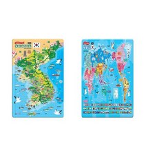 [지원]유아퍼즐 4-7세 한눈에보는 우리나라지도퍼즐72조각+세계지도퍼즐72조각 전2종 세트, 없음