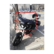 GV650 윈드스크린 대형 바람막이 윈도우 할리 미라쥬, 밝은 검정색/유리 슬라이드/마운팅 브래킷