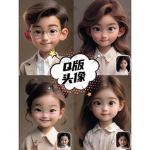 캐릭터 일러스트 주문제작 반실사 AI 그림 3D 입체 프로필 사진 아기사진 초상화 캐리커처, 디즈니 스타일
