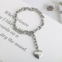 써지컬스틸 하트참체인 남녀공용 팔찌 커플 남자