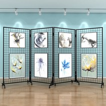 작품 전시대 접이식 그리드 전시회 아트 디스플레이 세트, D.1m너비x1.6m높이(세트4개)