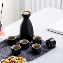 술잔세트 세라믹 일본 벚꽃 자기 이자카야 사케잔세트, B그림 술병 + 잔 6개 + 트레이