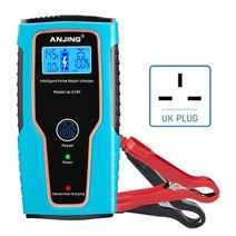 100AH 12V 6A 자동차 배터리 충전기 펄스 수리 100V-250V 오토바이 충전기용 자동 습식 건식 납산, CHINA, UK Plug