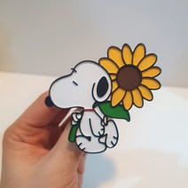 해바라기 스누피 석고방향제 차량용방향제 새차선물, 가든파티, 해바라기스누피, 세로