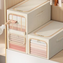 마벨인홈 대용량 프리미엄 슬림 60L 의류 이불 정리 리빙박스 2개, 1개, 그레이 중형(49L)