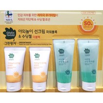 그린.핑거 선크림 80ml2개 내추럴수딩젤로션 100ml2개, 1