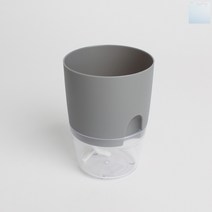 socean 투명컵 받침대 저면관수 화분 그레이 8.5x11.5cm 자동 급수기 식물 플랜트 팟 선인장 스투키 화분 미니 테이블