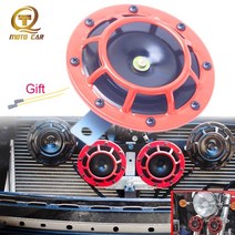 범용 방수 오토바이 경적 12v 400hz red air horn super loud electric blast tone car horn loud 스피커 분지