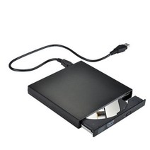 USB 2.0 광학 드라이브 CD RW CD-RW 플레이어 휴대용 외부 DVD 레코더 맥북 노트북 컴퓨터 PC Windows 7/8, black-USB2.0