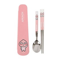 홈앤키즈 카카오프렌즈 진공 주니어 스텐수저 케이스세트 어피치 유치원 초등학생 수저세트