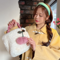 체리 퍼가방 토트백 겨울 털가방