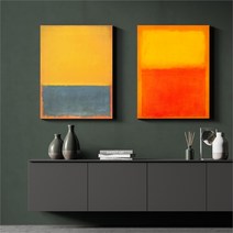 셀러허브 마크로스코 명화 인테리어 그림 액자 No1 12 캔버스 40호, 5번／40호 73x100cm (캔버스액자 옆면흰색)