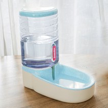 멍멍군나비양 반려동물 반자동 급수기 급식기 3.8L, 급수기-블루
