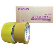 시둥마켓 +[시둥마켓]+_ 구리테이프 아크릴테이프 OPP박스테이프 문구포장테이프 보양제, 오공 투명 황색 아크릴박스테이프 48x40 48x, 투명/48x50(50개)