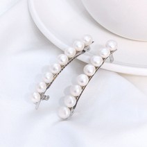 [비투쥬얼리] 담수 진주 포인트 헤어 자동핀 [논슬립]