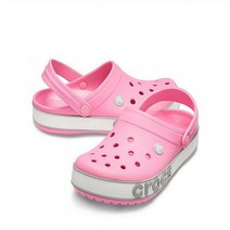 크록스 크록밴드 볼드 로고 클로그 (핑크 레몬에이드/라이트 그레이)