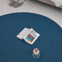 까드리아 데이지 사이잘룩 헤링본 자가드 사계절 원형 러그 카페트