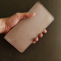 수제 가죽 핸드폰 지갑 오일풀업 웜그레이 장지갑 폰케이스