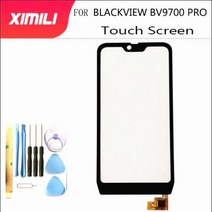 휴비나인 스마트폰터치패널 100 원래 584 quot터치 스크린 Blackview Bv9700 프로 터치 디지타이저 패널 전면 유리 bv 9700 교체, 없음, Black  NO  Tools