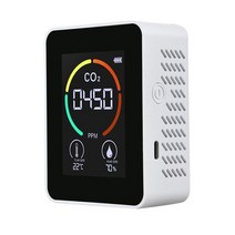 가스검출기 감지기 측청기 검진기 co2 미터 co2 감지기 다기능 온습도계 co2 모니터 화이트 가스 감지기 분석 장비 대기 오염 모니터, 자주색
