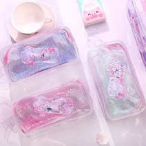 트루픽 냥냥펀치 다용도 워터 글리터 필통 파우치, 부채 냥냥펀치