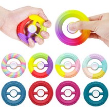 컬러풀 원형 실리콘 그립 회전 피젯 스피너 베어링 손 장난감, 퍼플 WPS051