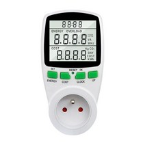 소비 전력 측정기 전기 전압 분석기 계량기 전력계 220V 디지털 LCD 에너지 미터 소켓 EU FR 미국 영국 플러그, FR Plug, 없음