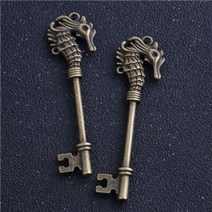 골동품 청동 색 해마 키 골동품 카페인테리어 집꾸미기 방꾸미기 빈티지소품 카페소품, 고대 청동