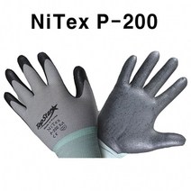 [모비딕컴퍼니] 산업안전장갑 넌슬립그립장갑 작업코팅장갑 안전장갑 작업용장갑 농사용장갑, 잇★ 나이텍스 코팅 장갑 p-200 장갑 그립장갑, 잇★ M
