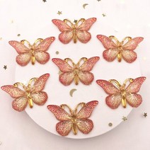 단추 스냅 똑딱이 블라우스 가방 펜치 신제품 수지 25x38mm 블링 컬러풀 나비 플랫백 라인석 1 홀 장 DIY 웨딩 아플리케 공예 W75 10 개, [11] mixed