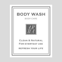 아루아 욕실 디스펜서 물비누 주방세제 디스펜서 샴푸 용기 펌핑 공병, 1개, 라벨(솔리드)-BODY WASH