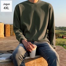 조군샵 빅사이즈 조군샵 탄탄한 앤디 텍스쳐 라운드 긴팔티_JG1669