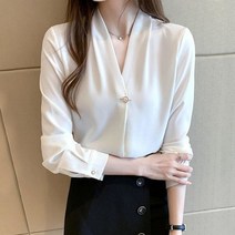 GDSHOP여성 기본핏 블라우스 회사 출퇴근 하객 업무 셔츠 YHFACAI