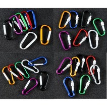 카라비너 알루미늄 캠핑 고리 등산 안전 텐트 해먹, 잠금박형, 4호